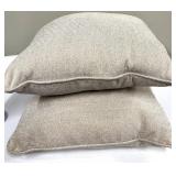 Beige Diamond Pattern Throw Pillows (Lot of 2)