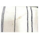 Navy & White Striped Throw Pillows Pair with Indigo Center Panel