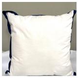 Navy White Decorative Pillows - Geometric, Striped & Plain (Lot of 3)