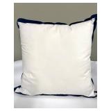 Navy White Decorative Pillows - Geometric, Striped & Plain (Lot of 3)