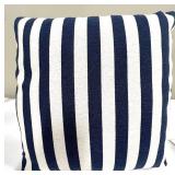 Navy White Decorative Pillows - Geometric, Striped & Plain (Lot of 3)