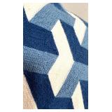 Navy White Decorative Pillows - Geometric, Striped & Plain (Lot of 3)