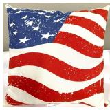 Patriotic Throw Pillows - Anchor & American Flag - Set of 3