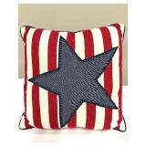 Pillows - Red/White Stripe with Denim Star & Navy Rope Pattern (Lot of 2)