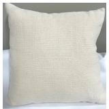 Throw Pillows - 3-Piece Beige Plaid & Textured Cream Set