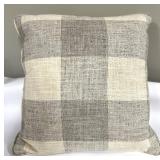 Throw Pillows - 3-Piece Beige Plaid & Textured Cream Set