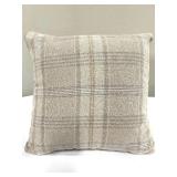 Summer Classics Throw Pillows - Beige Plaid & Textured Linen Set of 3