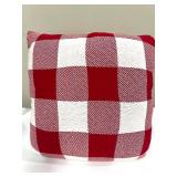 Red & White Buffalo Check Throw Pillows - Set of 3