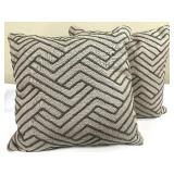 Throw Pillows Gray Geometric Zigzag Textured (Lot of 2)