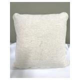 Throw Pillow Set of 3 - Geometric Pattern Taupe & Beige with Blue Accents