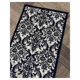 Damask Accent Rug - Navy & Ivory