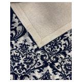 Damask Accent Rug - Navy & Ivory
