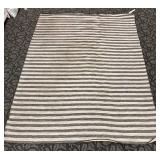 Striped Indoor Rug - Grey & Cream