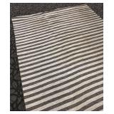 Striped Indoor Rug - Grey & Cream