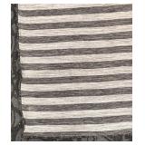 Striped Indoor Rug - Grey & Cream