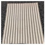 Beige & Gray Striped Area Rug - Woven Textile