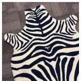 Zebra Print Rug Navy & Cream