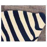 Zebra Print Rug Navy & Cream