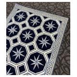 Capel Compass Rug - Navy & Ivory Compass Rose Pattern