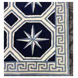 Capel Compass Rug - Navy & Ivory Compass Rose Pattern