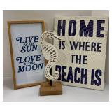 Seahorse Decor & Beach Sign Wall Art