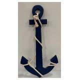 Wooden Anchor Decor & Two Vases - 27.5 Inches Tall