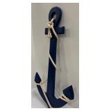 Wooden Anchor Decor & Two Vases - 27.5 Inches Tall