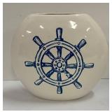 Wooden Anchor Decor & Two Vases - 27.5 Inches Tall