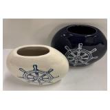 Wooden Anchor Decor & Two Vases - 27.5 Inches Tall