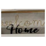 Gold-Tone Geometric Wire Cube Sculpture and Welcome Home Decor