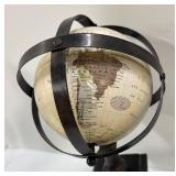 Globe on Stand with Armillary Rings, Creative Co-op Wooded Tray & Black Greyhound Statue