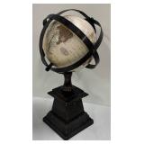 Globe on Stand with Armillary Rings, Creative Co-op Wooded Tray & Black Greyhound Statue