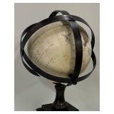 Globe on Stand with Armillary Rings, Creative Co-op Wooded Tray & Black Greyhound Statue