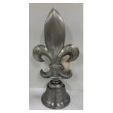 A & B Home Fleur-de-Lis Finial on Pedestal with 11 Creative Co-op Small Plates