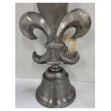 A & B Home Fleur-de-Lis Finial on Pedestal with 11 Creative Co-op Small Plates