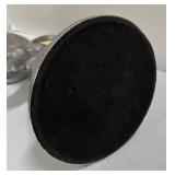 A & B Home Fleur-de-Lis Finial on Pedestal with 11 Creative Co-op Small Plates