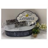 Lemons Sign, Divided Tray, Faux Greenery and More