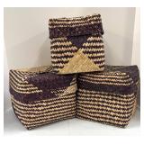 Trio of Woven Storage Baskets