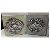 Creative Co-Op Egg Motif Nest Prints and Home Sign