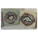 Creative Co-Op Egg Motif Nest Prints and Home Sign