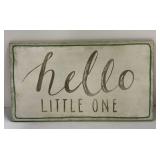 Creative Co-Op Hello Little One Sign, Trailer Birdhouse & Green Bus Planter