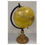 Vintage World Globe on Wooden Stand