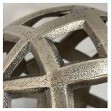 Decorative Metal Welcome Sign & Geometric Sphere