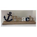 Wooden Round Tray, Beach Sign, Lighthouse Decor and Inspirational Block