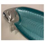 Hampton Forge Oceana Lime Aqua Fish Platter, Bottles, Eat Tin Tray and More