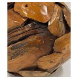 Primitive Wood Ball Art Sphere with Nail Decor