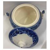 Vintage Johnson Brothers Willow Pattern Blue & White Dinnerware Set - Plates, Bowls & Cups