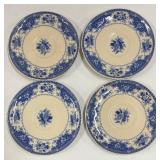 Vintage Johnson Brothers Willow Pattern Blue & White Dinnerware Set - Plates, Bowls & Cups