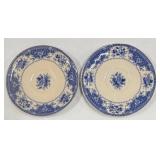 Vintage Johnson Brothers Willow Pattern Blue & White Dinnerware Set - Plates, Bowls & Cups