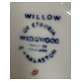 Vintage Johnson Brothers Willow Pattern Blue & White Dinnerware Set - Plates, Bowls & Cups